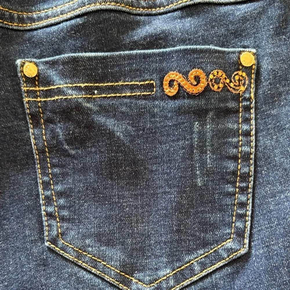Mini Brand Womens Blue Skinny Ankle Jeans Leather Crystal Accents Gently Loved M - Picture 10 of 12